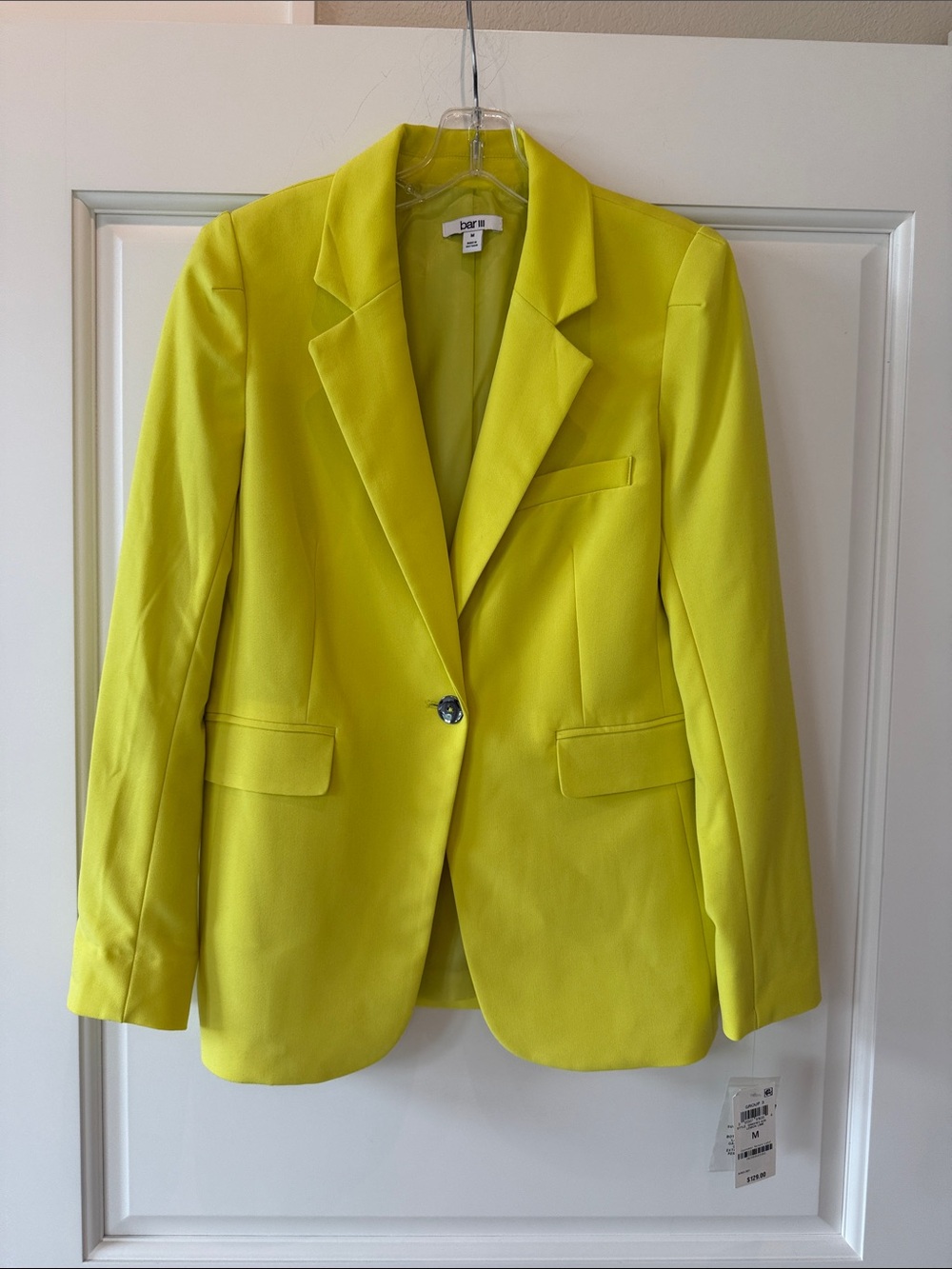 Bar III Vibrant Citrus Single-Button Tailored Blazer - NWT Size M